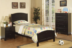 TWIN BED IN BLACK WOOD FINISH (V)