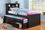 TWIN BED W/TRUNDLE BLACK (V)