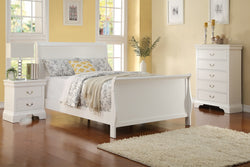 SLEIGH DESIGN WHITE TWIN/FULL BED FRAME (V)