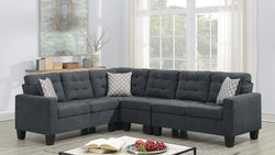 MAGIC GREY VELVET SECTIONAL SET