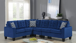 MAGIC BLUE VELVET SECTIONAL SET