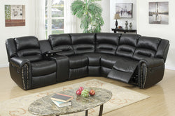 3PCS RECLINING SECTIONAL BLACK COLOR