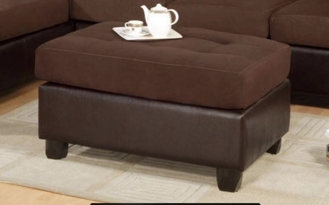 Fabric Ottoman In Chocolate Color