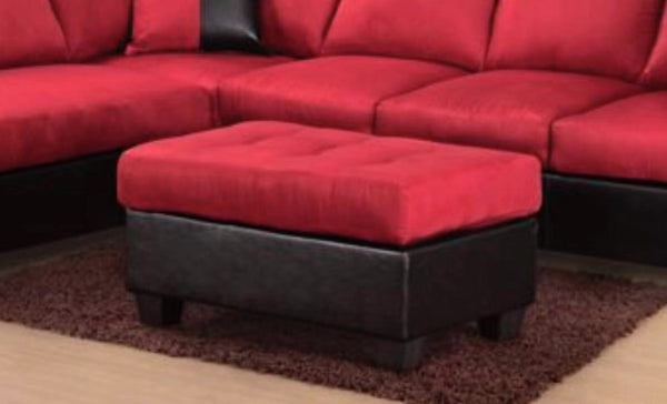 Fabric Ottoman In Red Color v