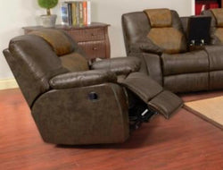 Two Tone Color Bonded Leather Rock Recliner Chair