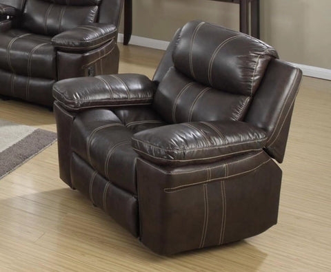Air Leather Recliner Chair in Brown.