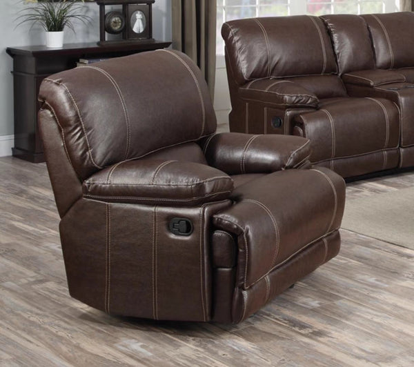 Bonded Leather Recliner Chair In Brown