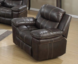 Air Leather Rock Recliner Chair In Brown