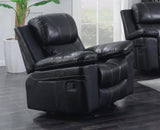 Air Leather Rock Recliner Chair In Black