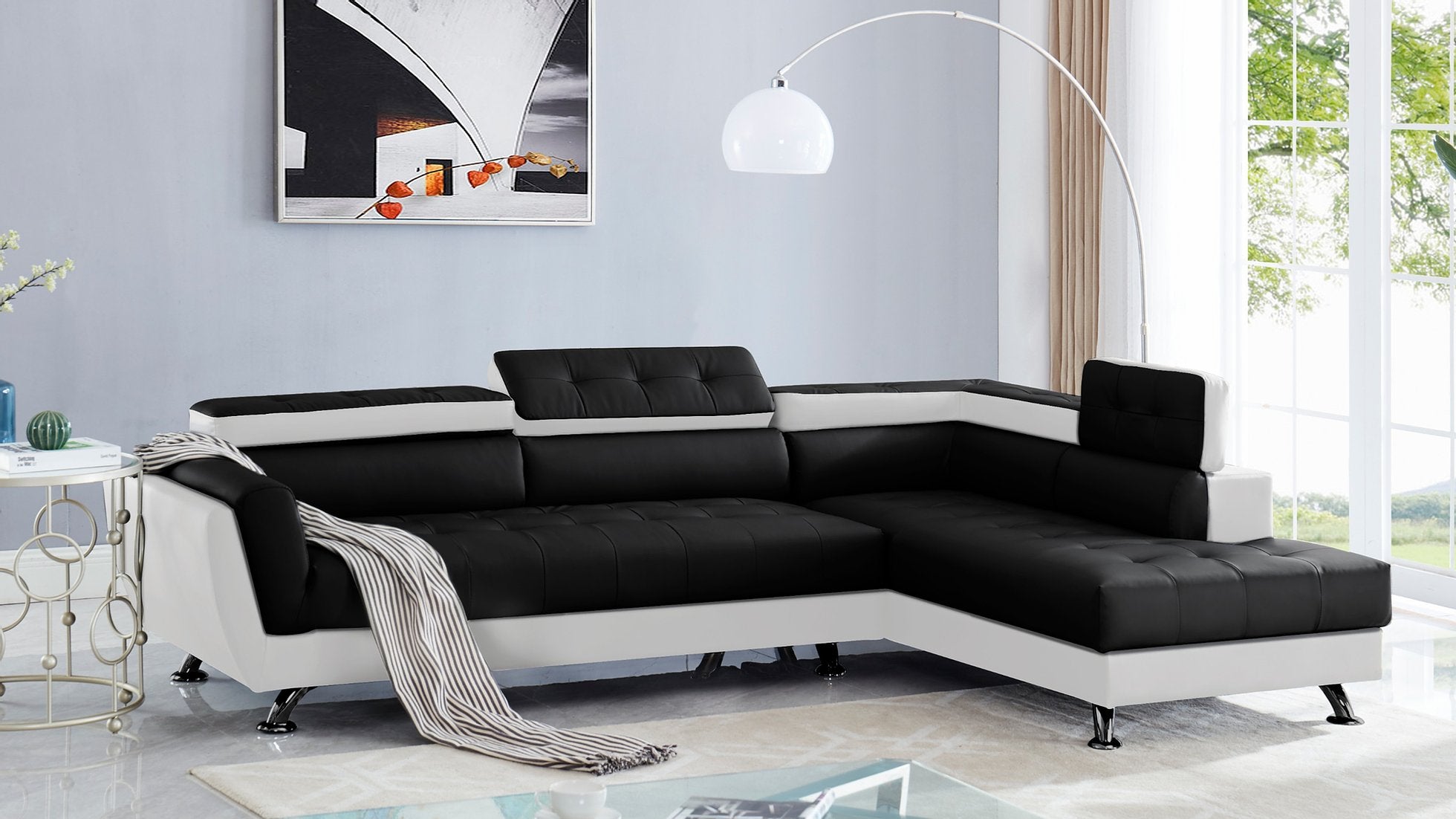 Black and white couch sales