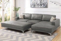 2 PC. ADRICK ANTIQUE GREY SECTIONAL SET - OPTIONAL OTTOMAN