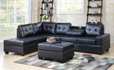 3-PC LEATHER SECTIONAL WITH  STORAGE OTTOMAN IN ESPRESSO
