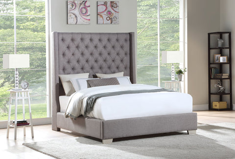 UPHOLSTERED BED IN GREY