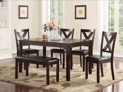 6PC DINNING TABLE SET IN ESPRESSO